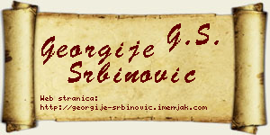 Georgije Srbinović vizit kartica